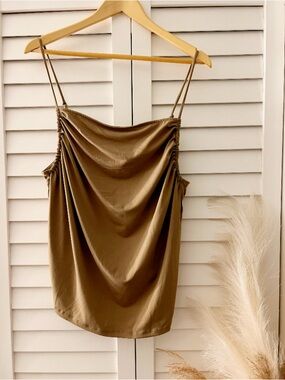 H&M Brown Cowl Neck Spaghetti Strap Camisole